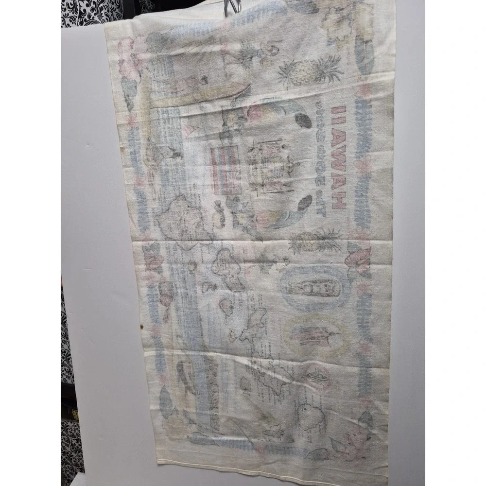 Hawaii The 50th State Tea Towel Souvenir Island Heritage READ DESCRIPTION